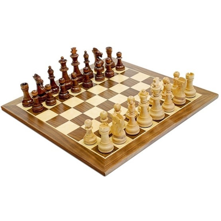 Classic King Chess Set - Walnut Wood Board 15"